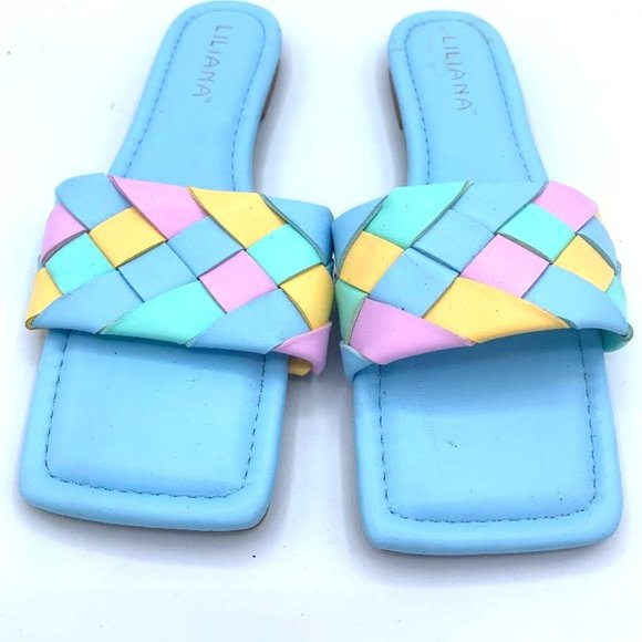 LILIANA TRESHA-1 SLIDES SANDALS MULTIPLE SIZE 8.5 EASTER COLORS - Picture 2 of 4